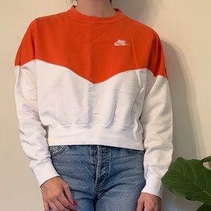 Nike orange and white contrast sweatshirt